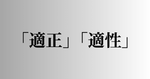 「適正」「適性」の意味と違い