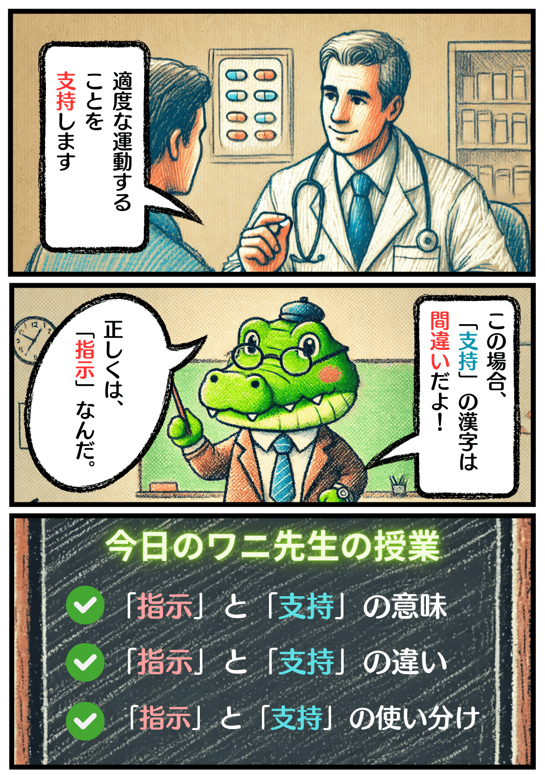 漫画で分かる】「指示」と「支持」の違いとは？意味・使い分けをわかりやすく解説！ – 同音異義語ナビ