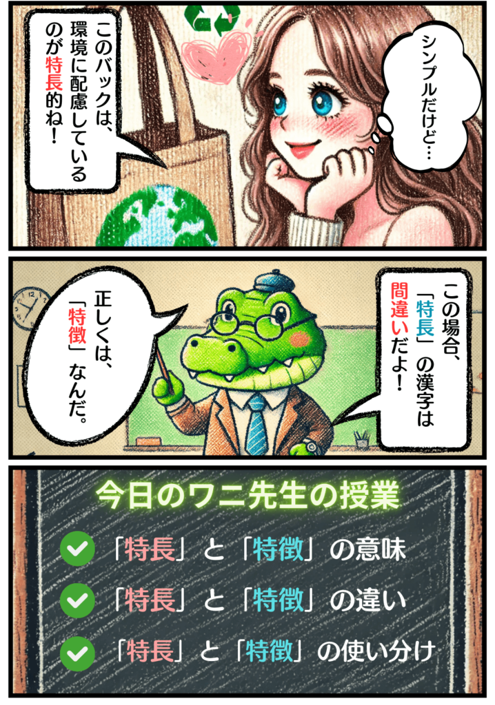 【漫画で分かる】「特長」と「特徴」の違いとは？意味・使い分けをわかりやすく解説！ – 同音異義語ナビ
