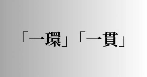 「一環」と「一貫」の意味と違い