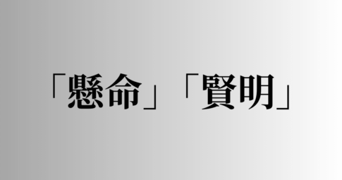 「懸命」と「賢明」の意味と違い