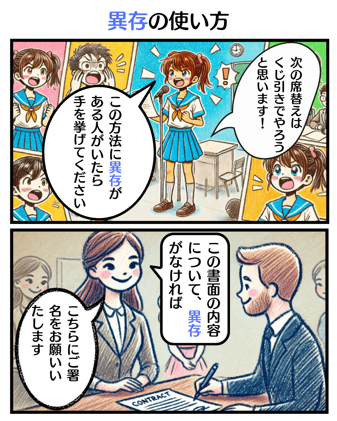 「異存」の使い方のマンガ