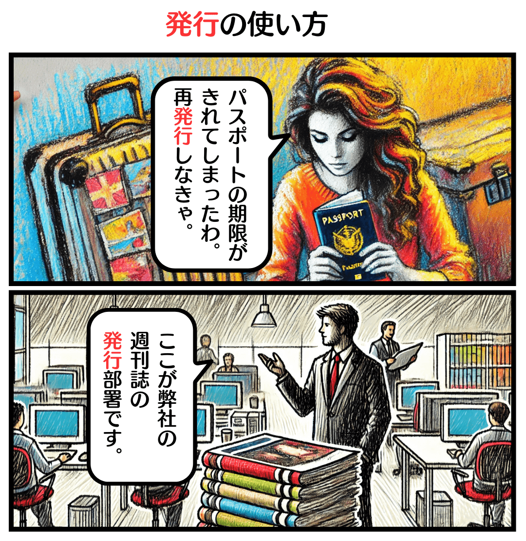 発行の使い方のマンガ