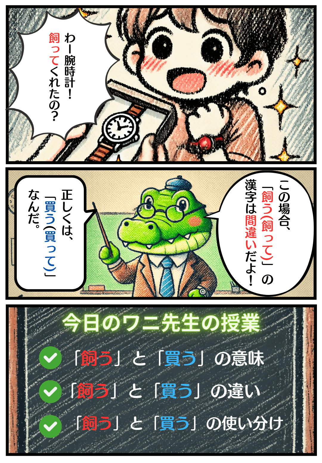 「飼う」と「買う」の違いとは？冒頭マンガ