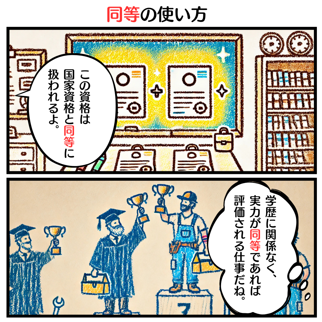 同等の使い方のマンガ