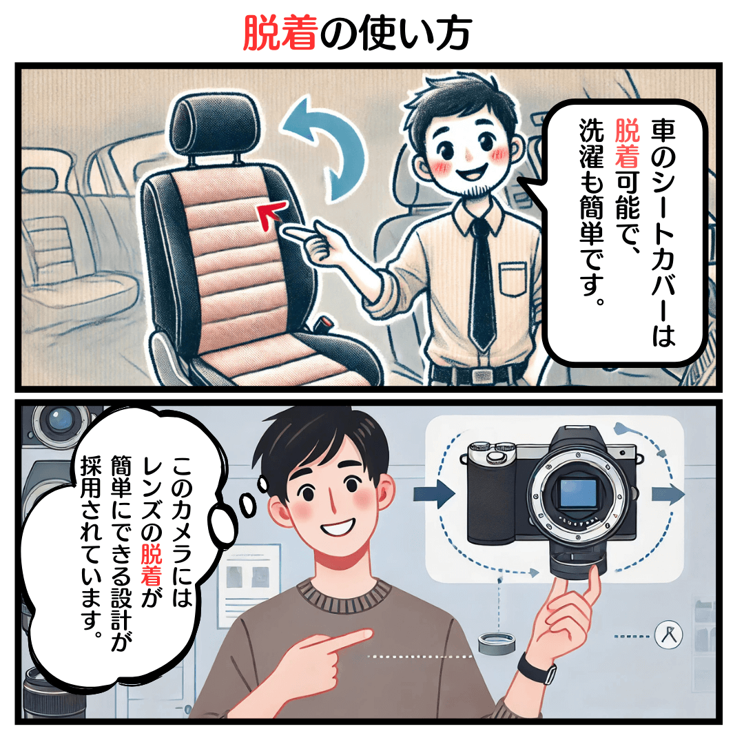 脱着の使い方のマンガ