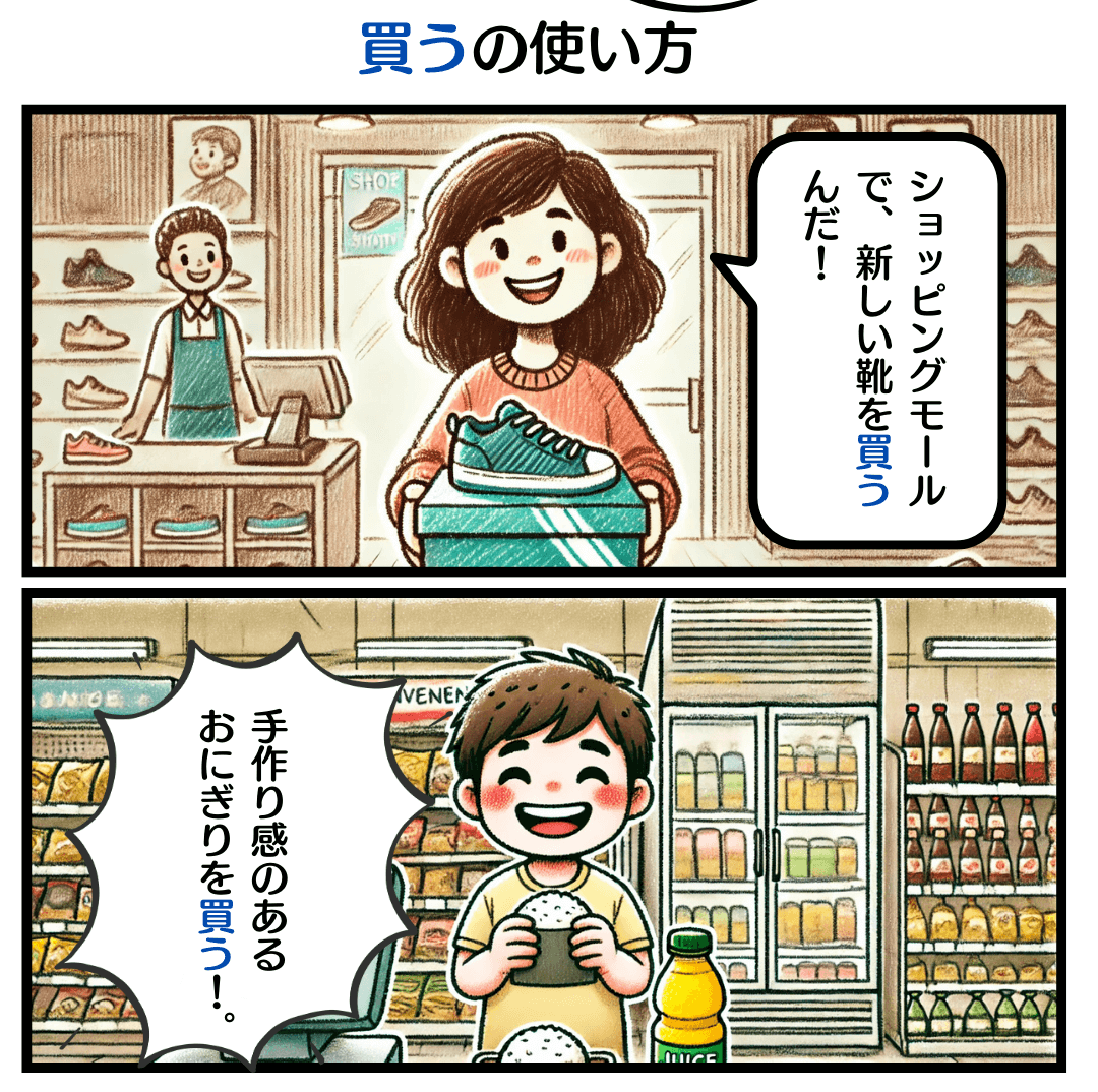 買うの使い方のマンガ