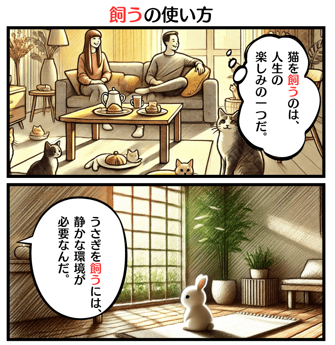 飼うの使い方のマンガ